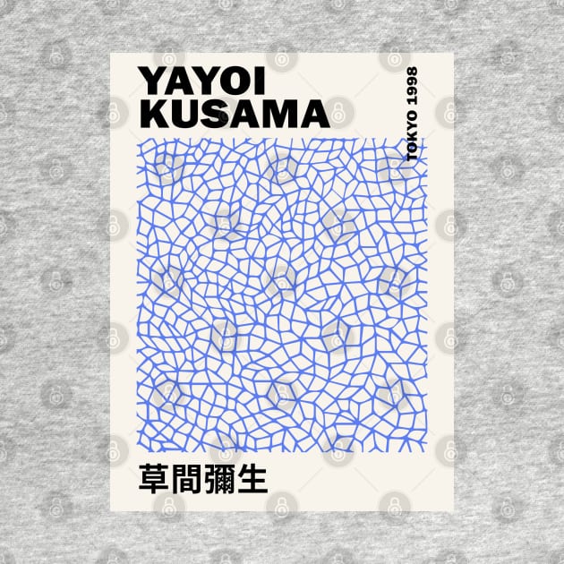 Yayoi Kusama Blue Lines Art Exhibition Poster, Men, Women, Canvas, Print, Tshirt by VanillaArt